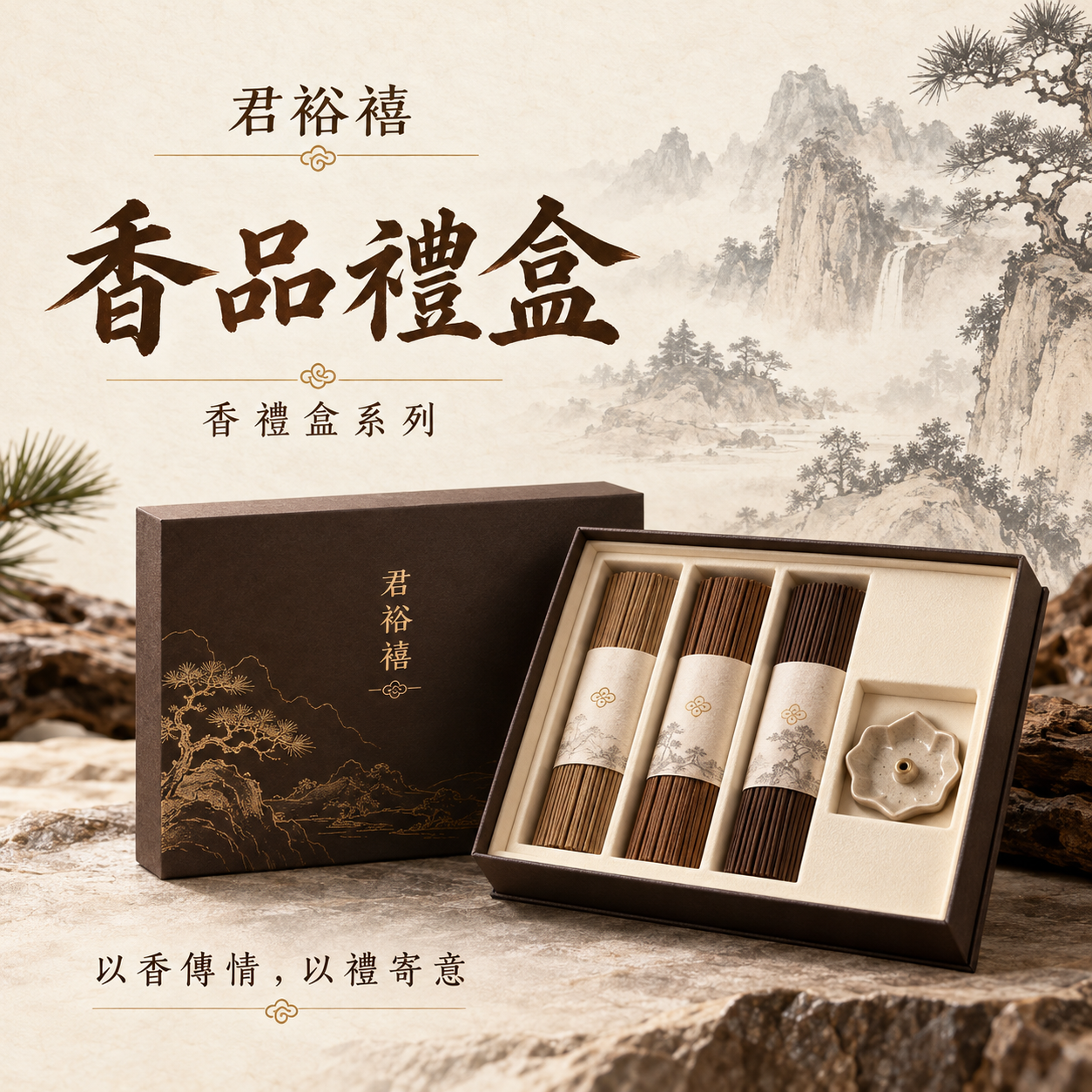 君裕禧香品禮盒系列展示示意