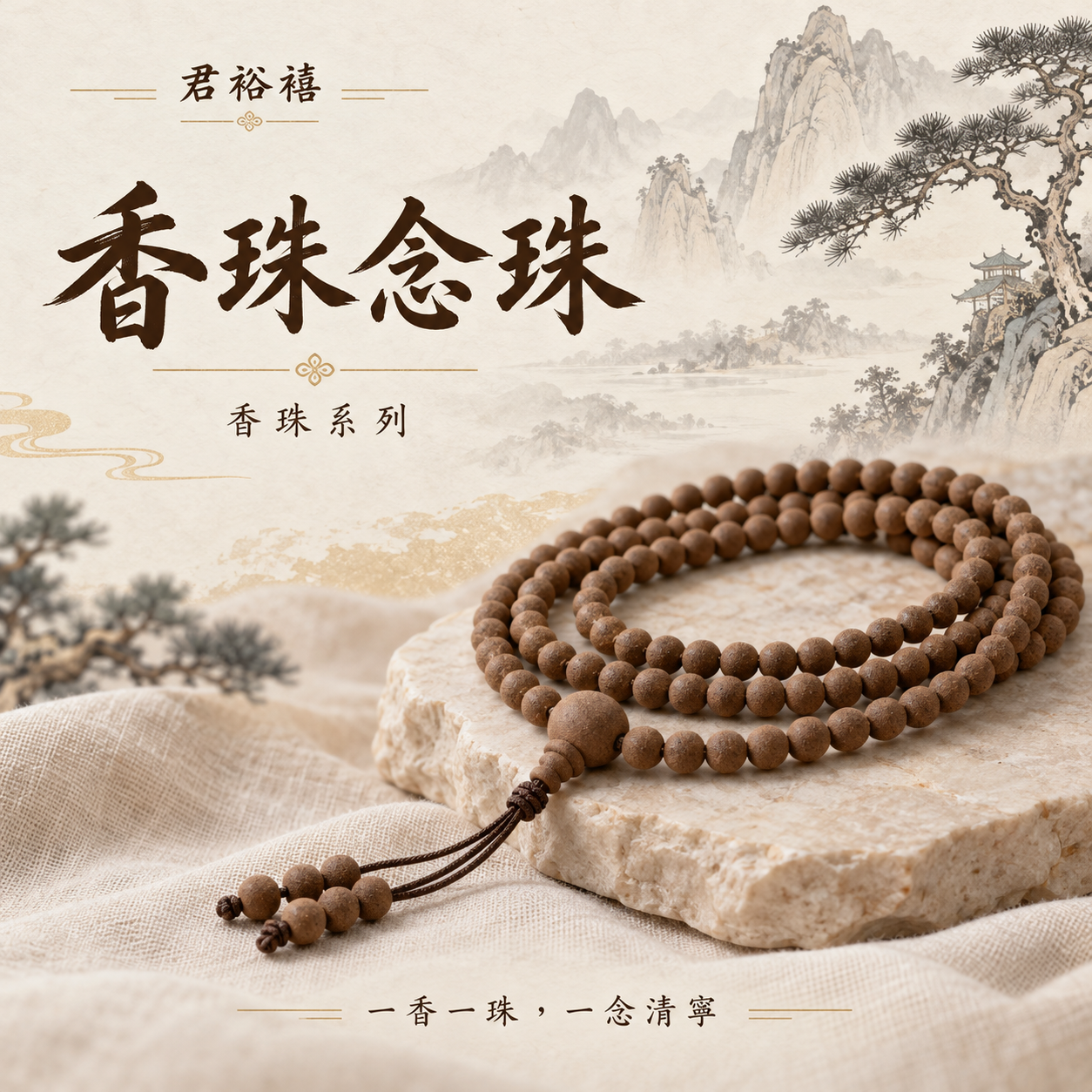 君裕禧香珠念珠系列展示示意