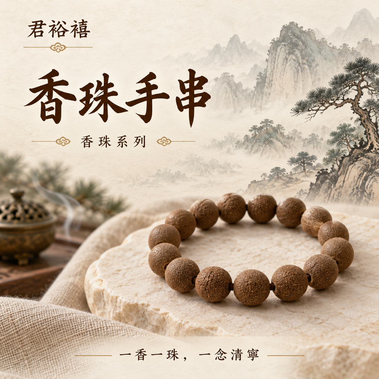 君裕禧香珠手串系列展示示意